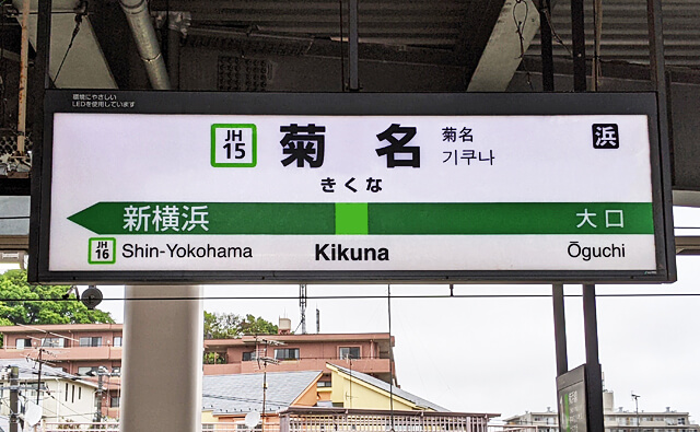 横浜線の駅名標