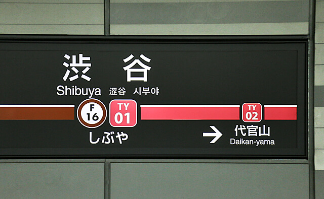 東横線の駅名標
