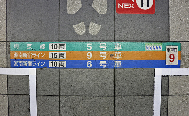 3番ホームの乗車位置