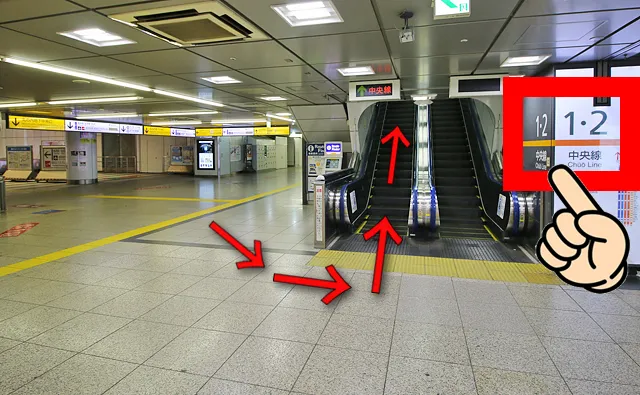 1・2番線のエスカレーター
