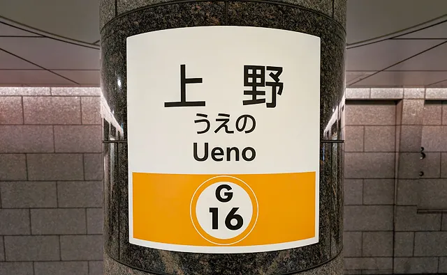 上野駅の駅名標
