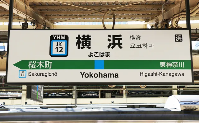 横浜線の駅名標