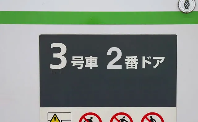 山手線の3号車2番ドア